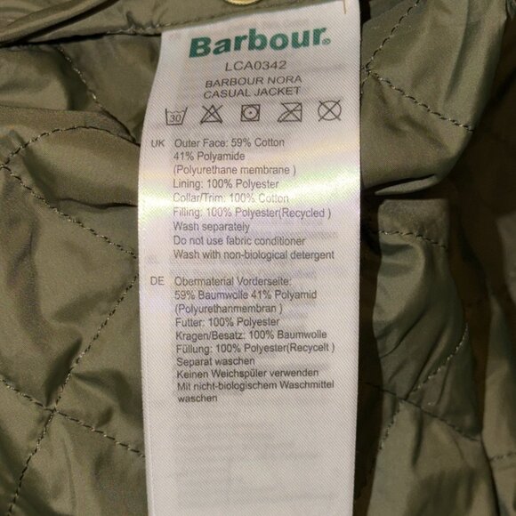 Barbour Nora Utility Jacket - Olive - Size 6 - NWT - Picture 7 of 7